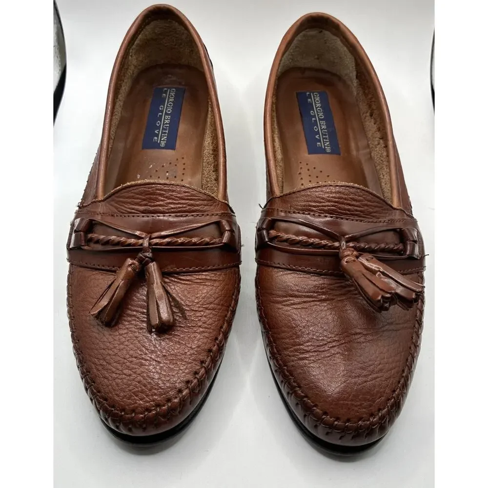 Giorgio Brutini Brown Leather Tassel Loafers